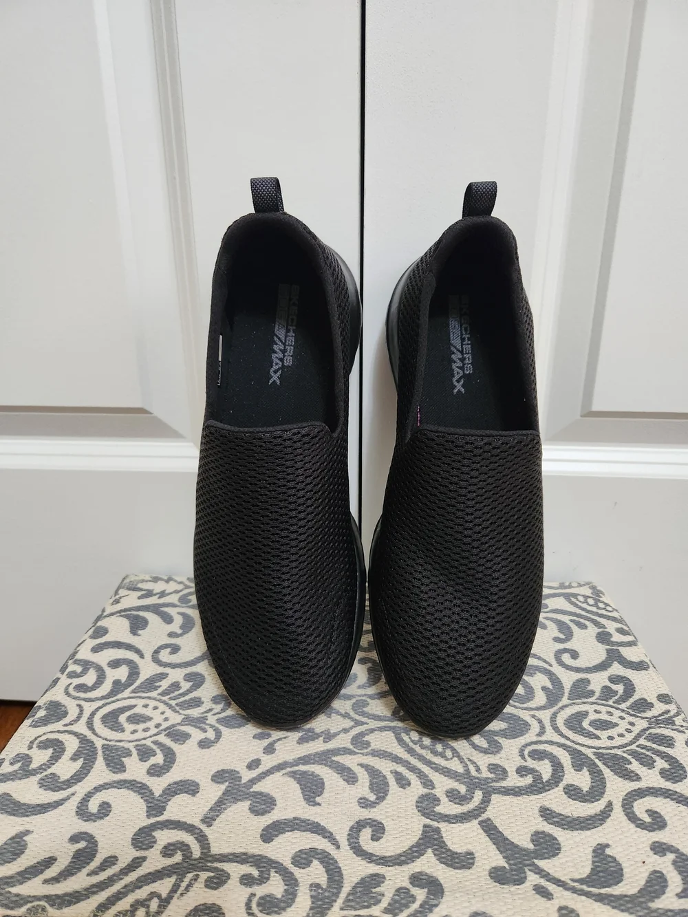 Skechers Go Walk  Women’s Black Slip-On Athletic Mesh Shoes